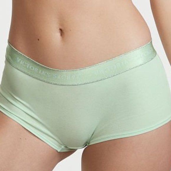 Last Pair VS XL Logo Waist Boyshort Misty Jade Light Green NWT Victoria's Secret - Picture 2 of 15
